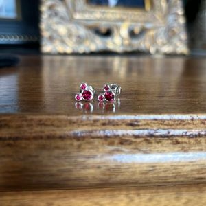 AUTHENTIC Disney Mickey Mouse head red stone earrings